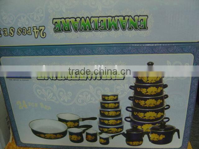 Hot sale enamel casserole 24pcs set