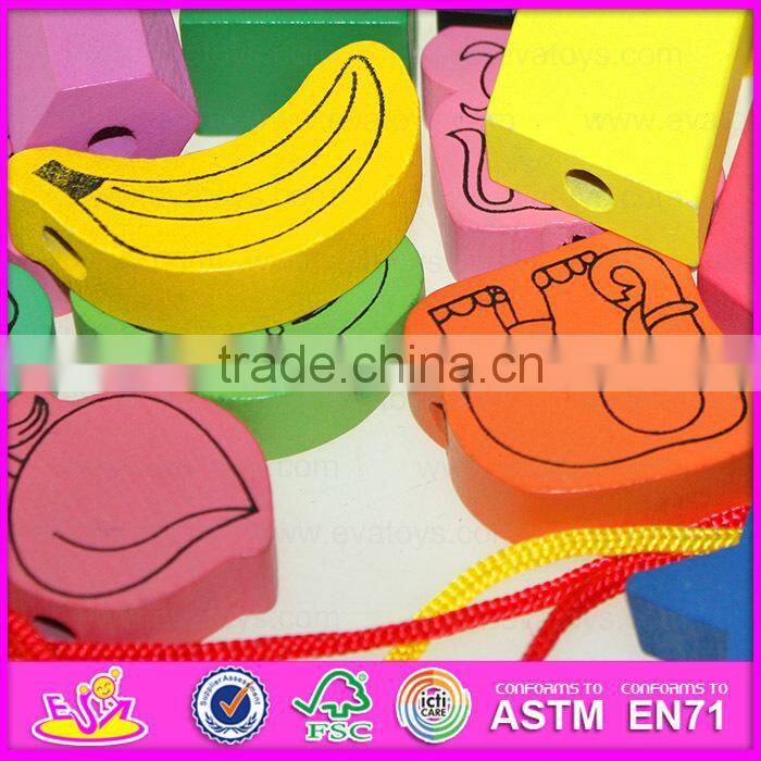2015 Wholesale Novelty kids wooden threading toy,Creative children wooden toy threading,Wooden Threading Educational Toy W11E040