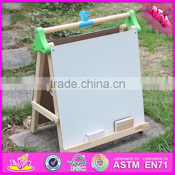 2016 new design double-sided wooden kids chalkboard easel W12B105