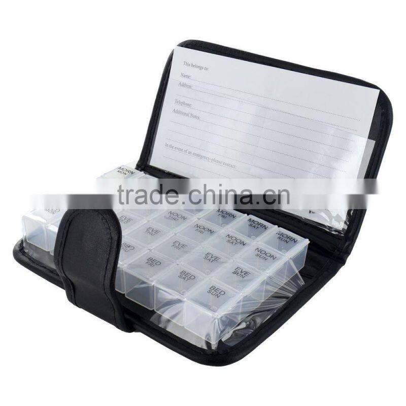 New PU Removable Compartments 7 DAY PILL WALLET Tablet Organizer Dispenser Box
