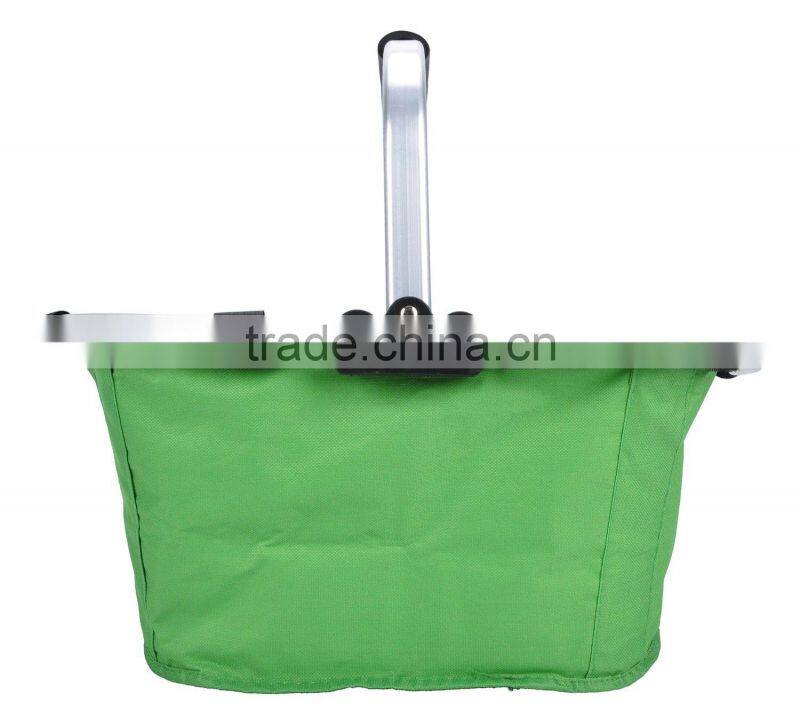 Small Double Layers Polyester Collapsible Market Shopping Tote & Picnic Basket(CBS032)
