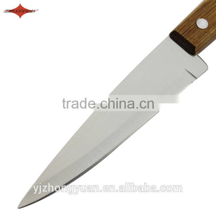 ZY-B50023 5 inch chef knife kitchen knife full-tang blade with brown hardwood handle