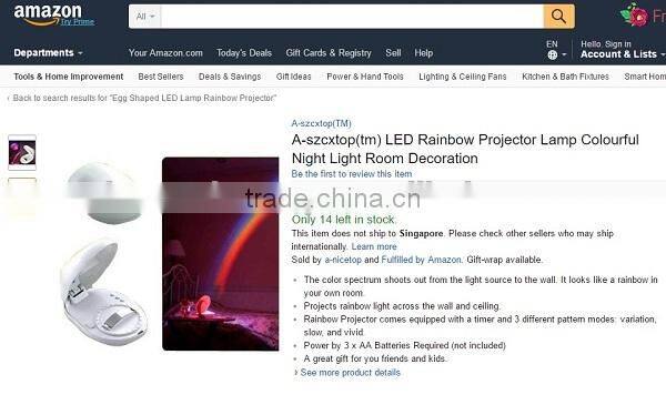 Colourful Night Light Room Decoration Egg Shaped LED Lamp Rainbow Projector