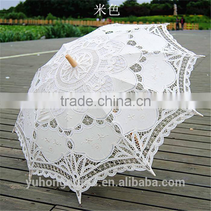 Handmade Ivory Battenburg Lace parasols