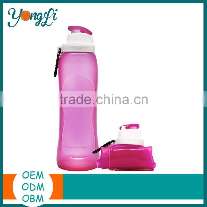 2016 Wholesale New Food Grade Silicone Collapsible Water Bottle