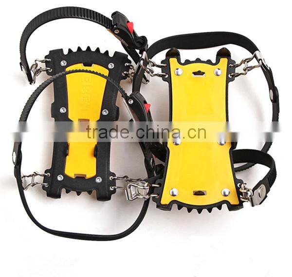 Fashion convenient ice spikes Anti-slip silicone rubber steel nail crampons