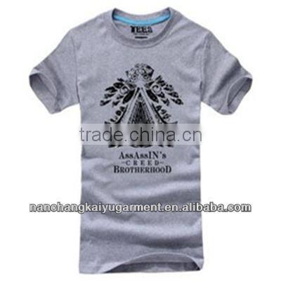 2014 mens round collar clothing/cotton/silk screen printed t-shirts with short sleeves