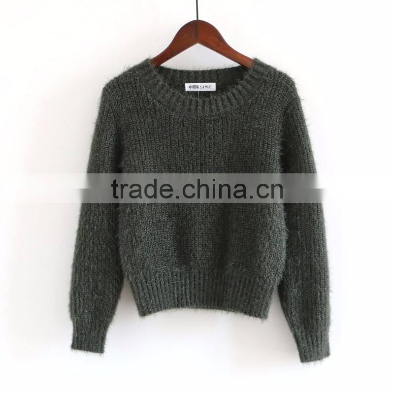 2016 customized manufacture fashionable Wholesale korean style women spring autumn winter plain color ladies sweater