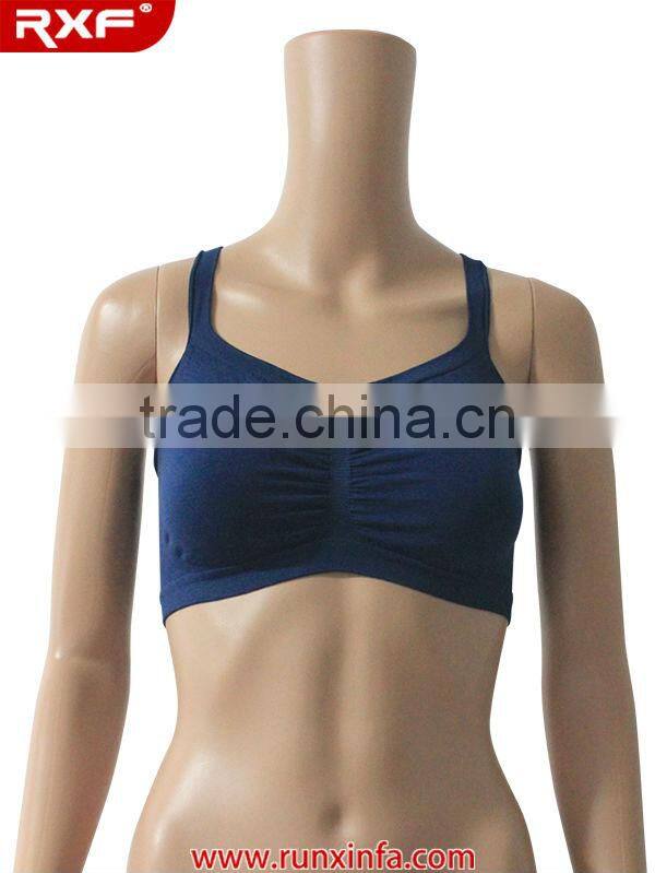 H back custom sports bra/wrinkle blue sports bra best buy