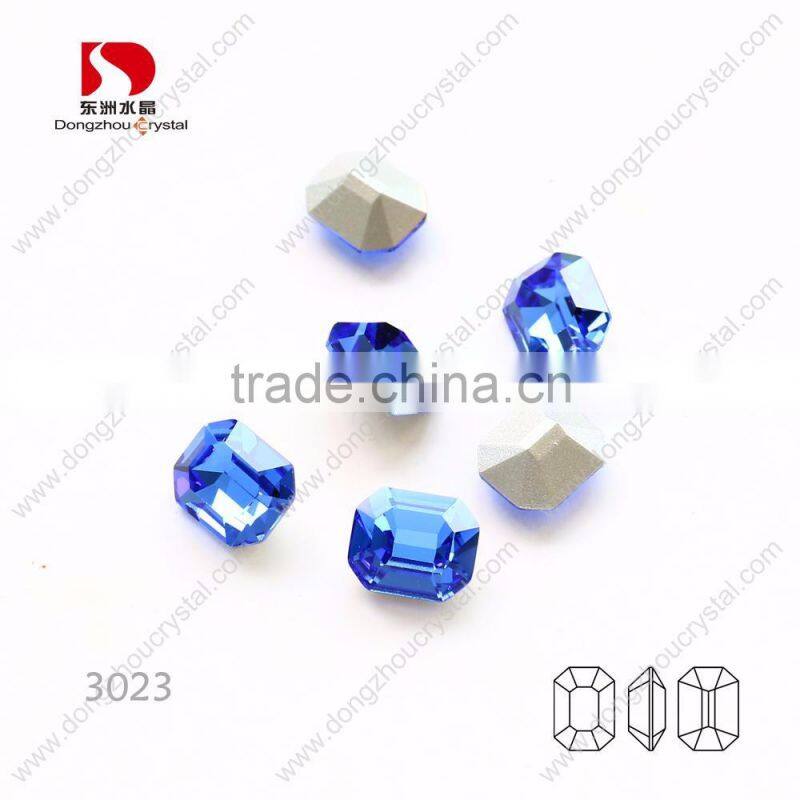 Nice sapphire octagon facets crystal fancy stone for jewelry/dress/shoes/bags/hats ornaments