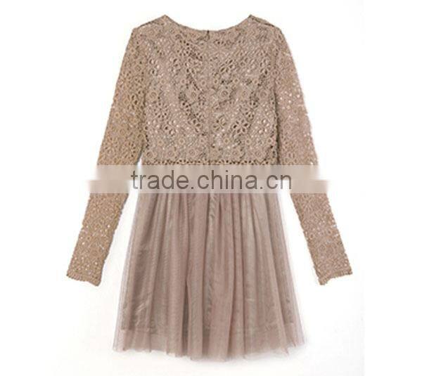 Europe Brand OEM ladies' loose-fitting pleated hollow china brand clothing with long sleeves
