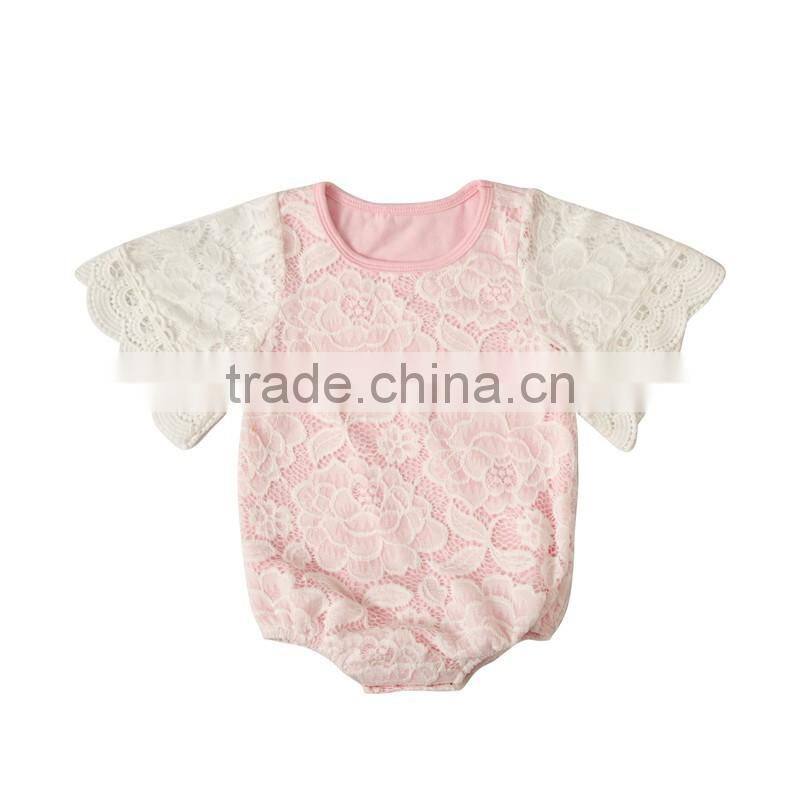 2017 new style baby clothes heart polk dots romper baby bodysuit wholesale girls