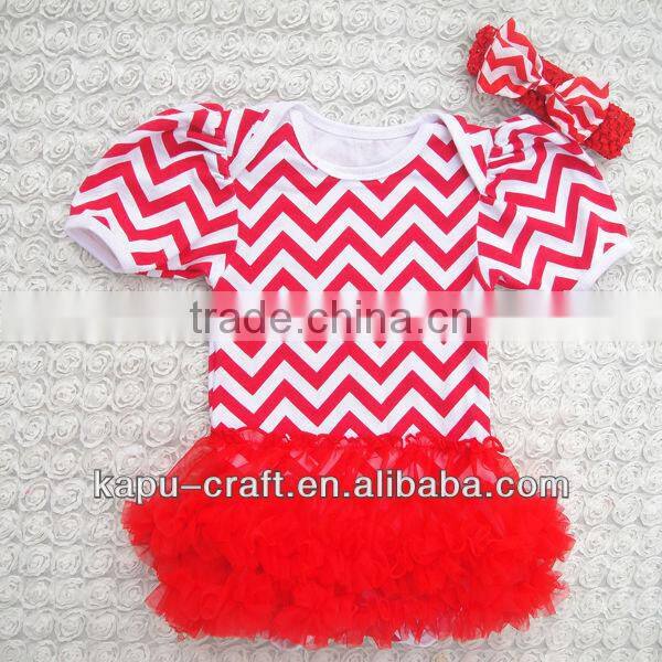 Hot selling christmas chevron romper dress