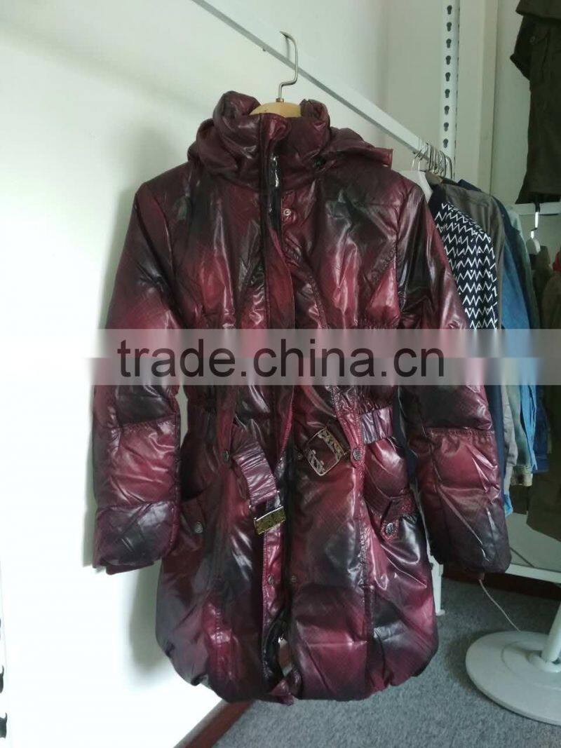 GZY slim and fashion model middle east goose down jacket women fashion double layer stock guangzhou factory 2017 heavy latest