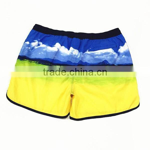 2016 oem print style polyester swim shorts