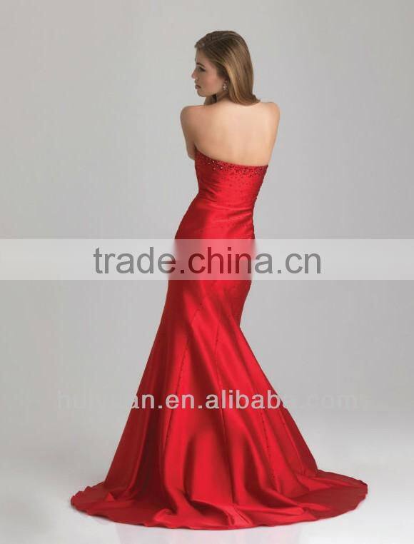 Taffeta Trumpet Sweet Heart Teal Colored Bridesmaid Dresses