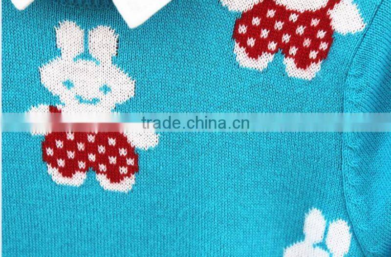 sale custom sweet rabbit embroidered kids knitted jumpers