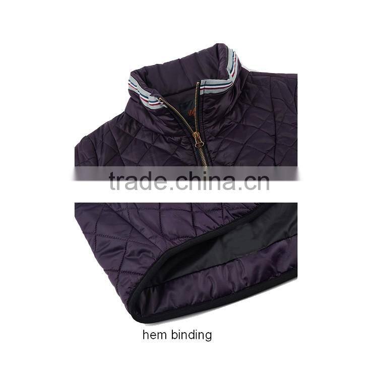 Good Quality Women Stand Collar Diamond Quilted Casual Wearing Warm Padding Jacket For Sale