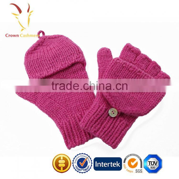 Winter Cashmere Cotton Knitted Fingerless Hand Gloves Mitten
