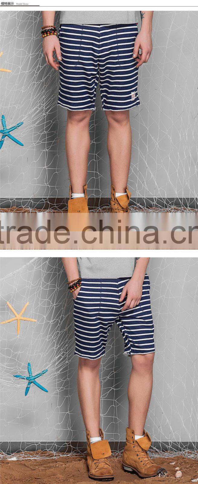 wholesale customed striped run wear mens gym sweat shorts