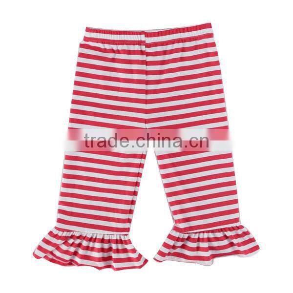 new design baby cotton stripe petti pants wholesale children's boutique capris