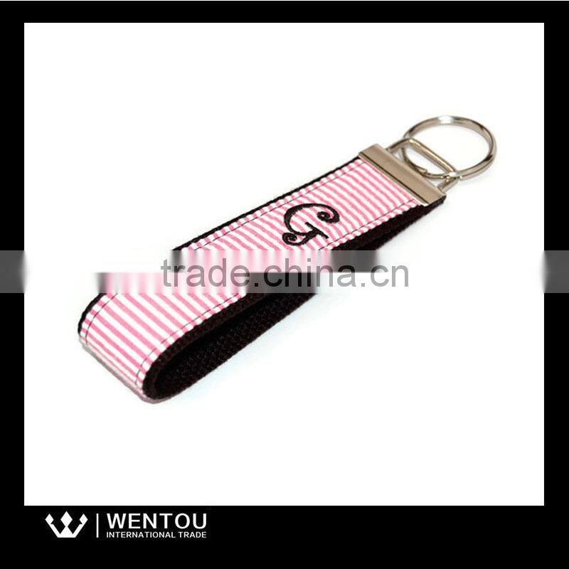 Hot Selling Monogram Webbing Seersucker Key Fob