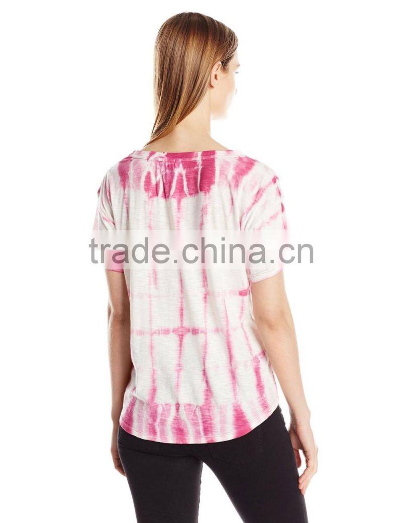Women's Fashion Good Looking Short Sleeve Wholesale Tie Dye T-Shirt
