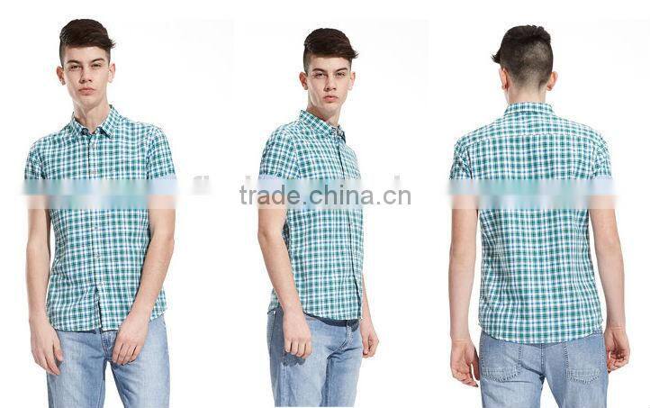 Manufcturer branded short sleeve men dress &casual shirt