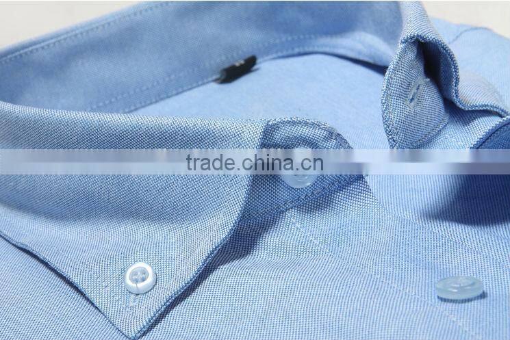 Mens Cotton CVC TC White yellow short sleeve collar Oxford Shirt