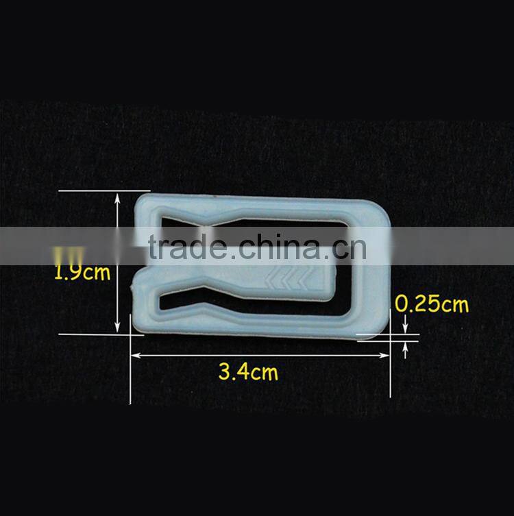 3.4*1.9*0.25cm PS White Square Shape Plastic Clip for Garment Accessory