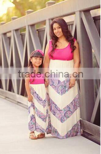 Mommy and me maxi dress mother and daughter dress design kids clothing wholesale girls birthday dresses
