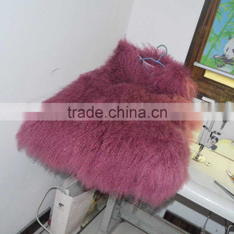 SJ036-02 2017 new fashion long Real fur vest for girl or women