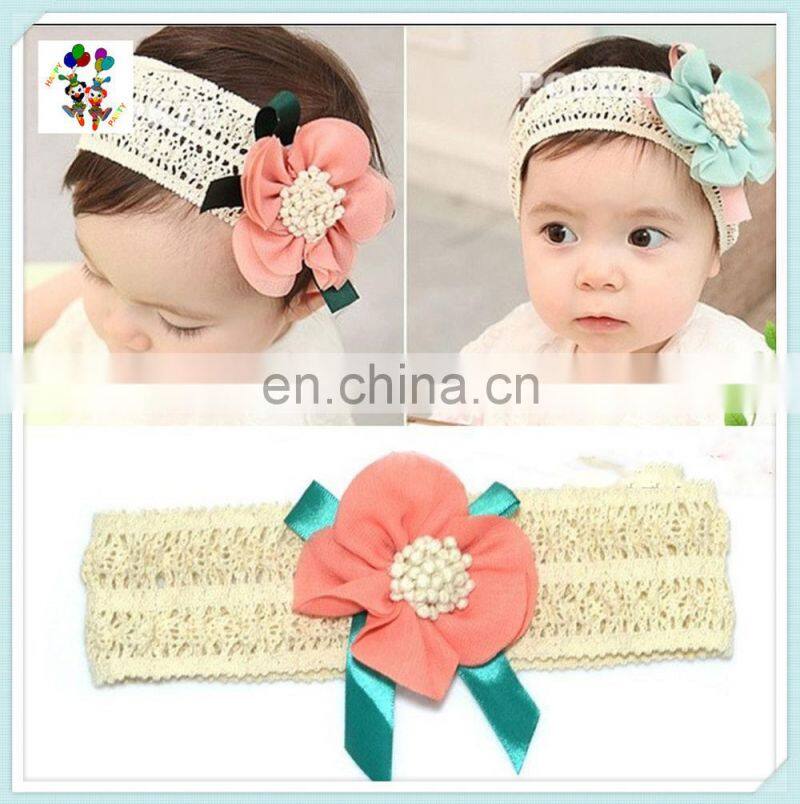 Baby Girls Flower Hit Color Party Cheap Elastic Headbands HPC-0782