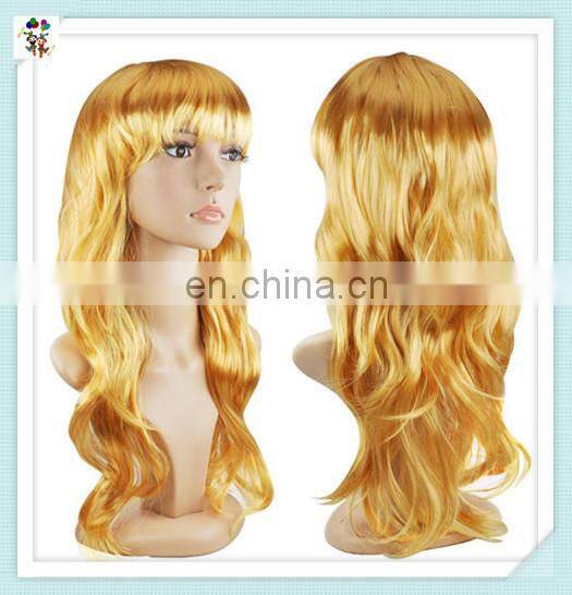 Cheap Colorful Long Wave Carnival Party Costume Synthetic Wigs HPC-0004