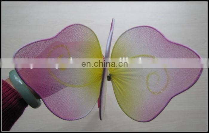 Purple Pink 3 petal flower with ribbon and stick