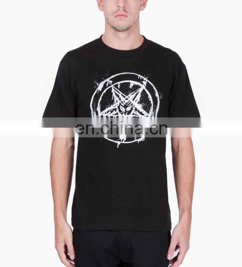 2015 fashion mens short sleeve t shirts with white printing thin cotton jersey fabric