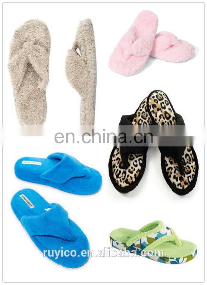 towelling flip flop slippers / terry cloth thong slipper
