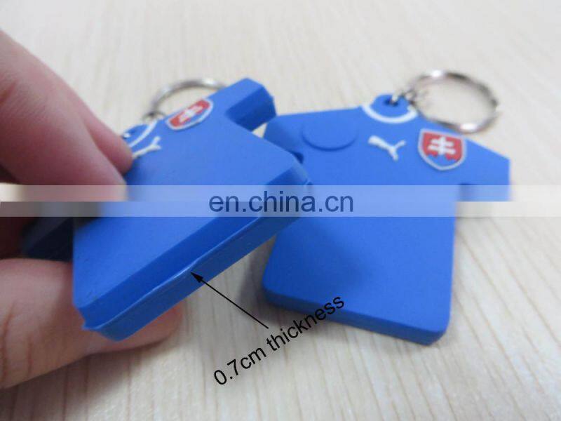 2016 custom design pvc keyring with embossed and printing logo wholesales