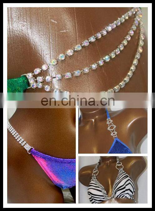 diamante bikini connector with Crystal AB stone & gold base for swimwear