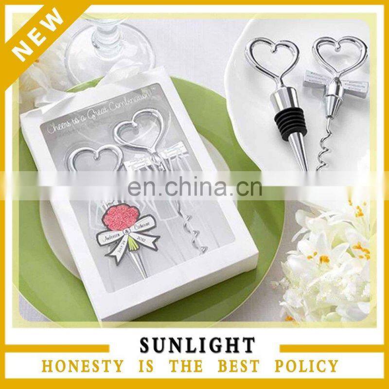 Beauty Crystal Heart Wedding Bottle Stopper for Wedding Return Gifts