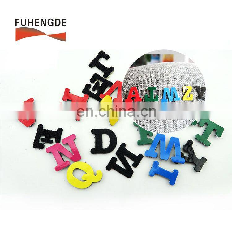 Double side hook and loop alphabet letters for T-shirt garments shoes