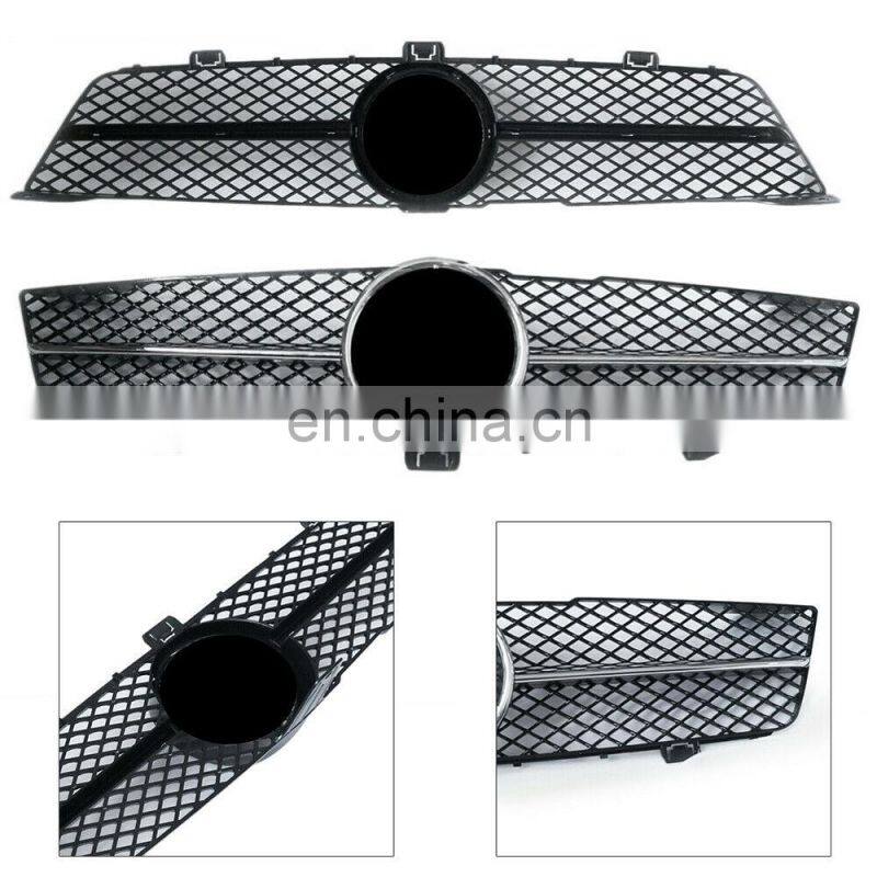 Front Bumper Upper Grill Chrome Black Fit 08-11 for Mercedes Benz CLS Class W219