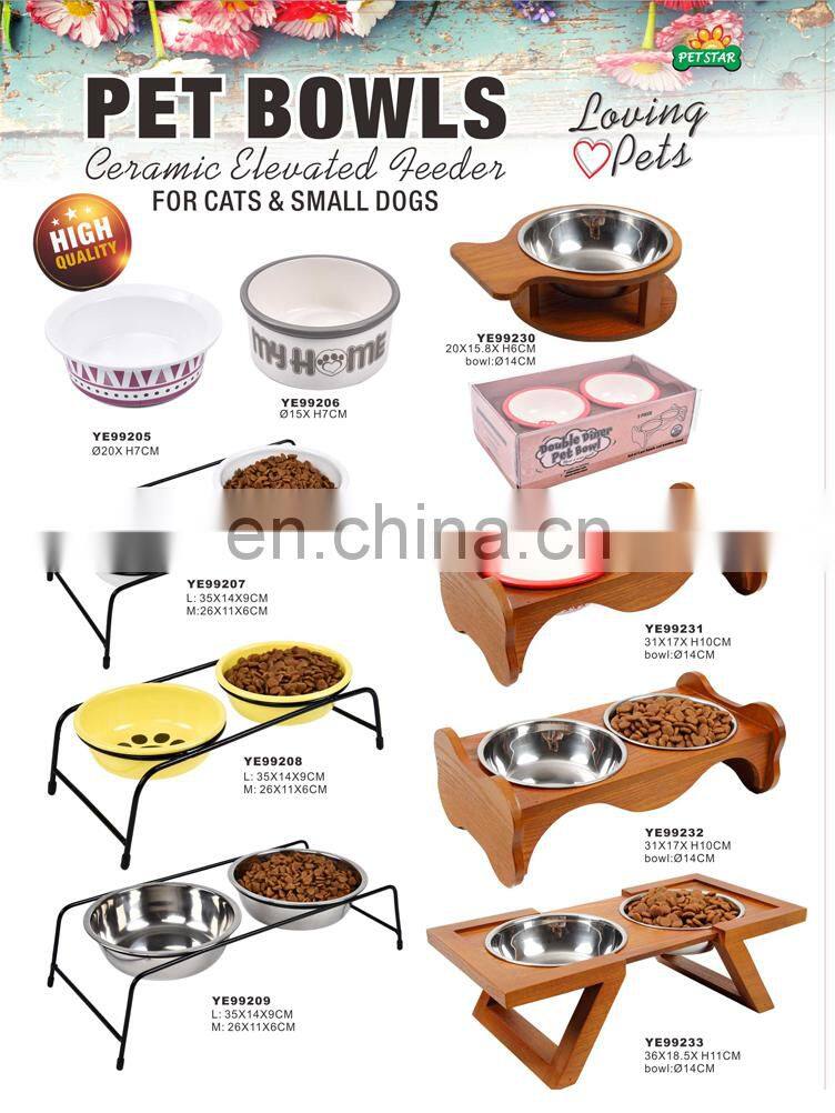 Hangzhou Tianyuan Pet Products Factory Stainless Steel Raised Elevated Pet Dog Cat Food Bowl Feeder