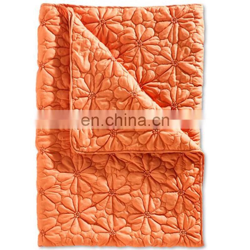 i @ home embroidery design bedspread,Orange flower design bedspreads,polyester christmas king size fitted quilted bedspread