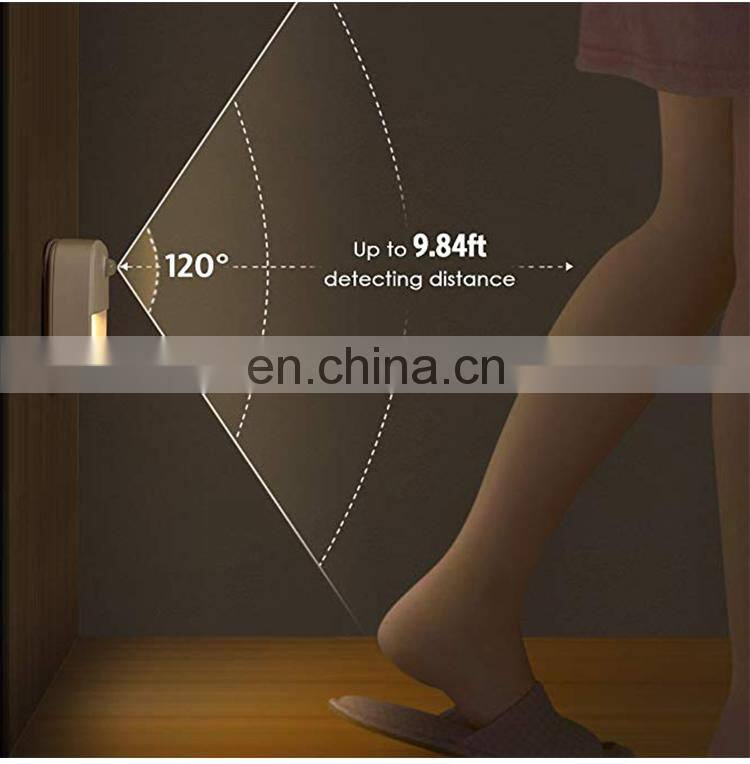 Motion sensor light, cordless battery powered LED night light, stair magnet wall light