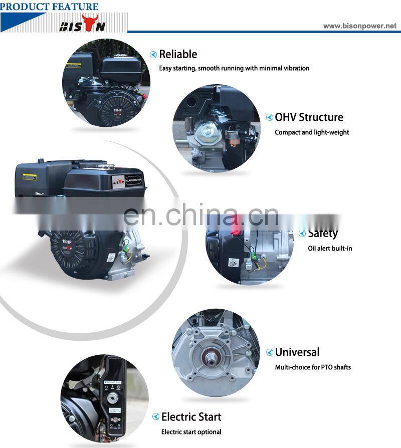 Bison(CHINA) single cylinder 192fd 20 hp electric start gas powered engine