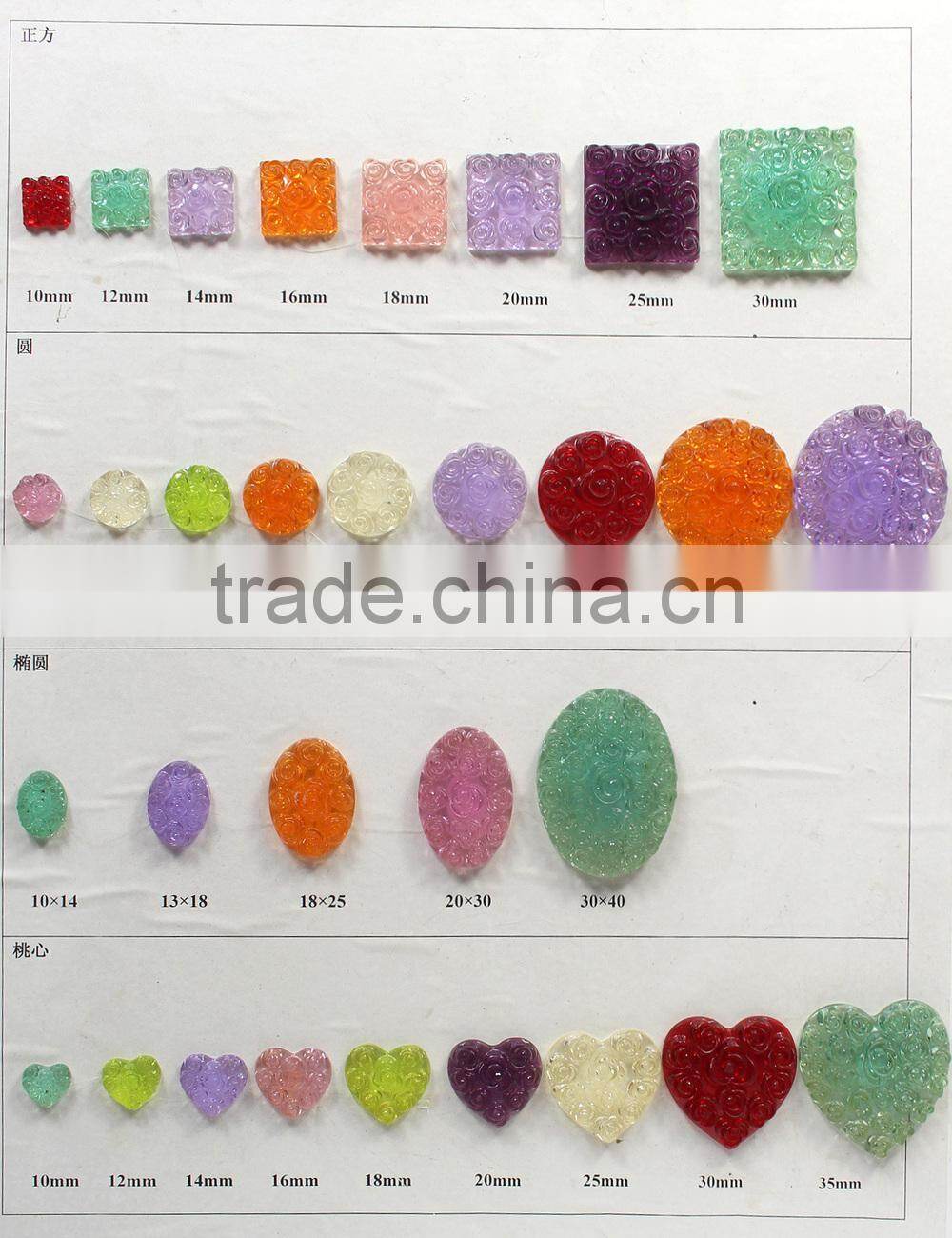 jx0730 china new arrival flower resin rhinestones beads non hotfix for woman dress
