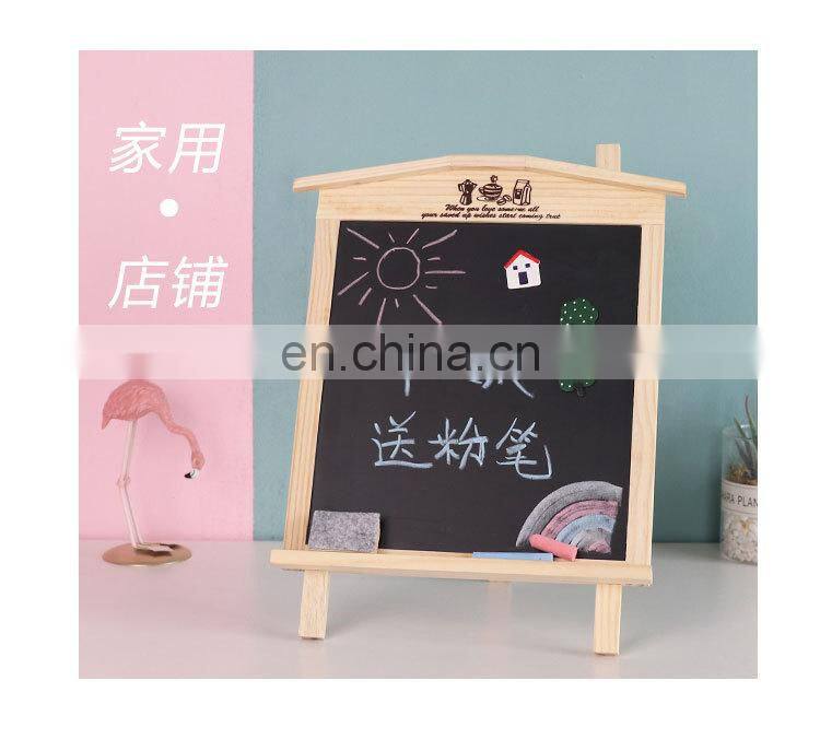 Wholesale creative wooden double side blackboard can be hung message board children creative gift