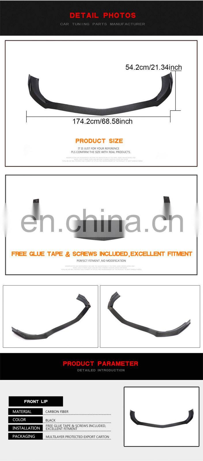 Carbon Fiber NEW SLC-Class R172 Front Splitter Lip for Mercedes Benz SLC200 SLC300 Base Convertible 2016-2019