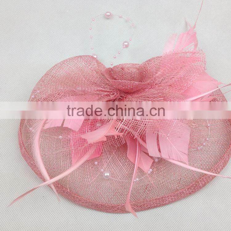 Wholesale Alibaba Beatiful Sinamay Fabric Hair Fascinator Hat Accessories